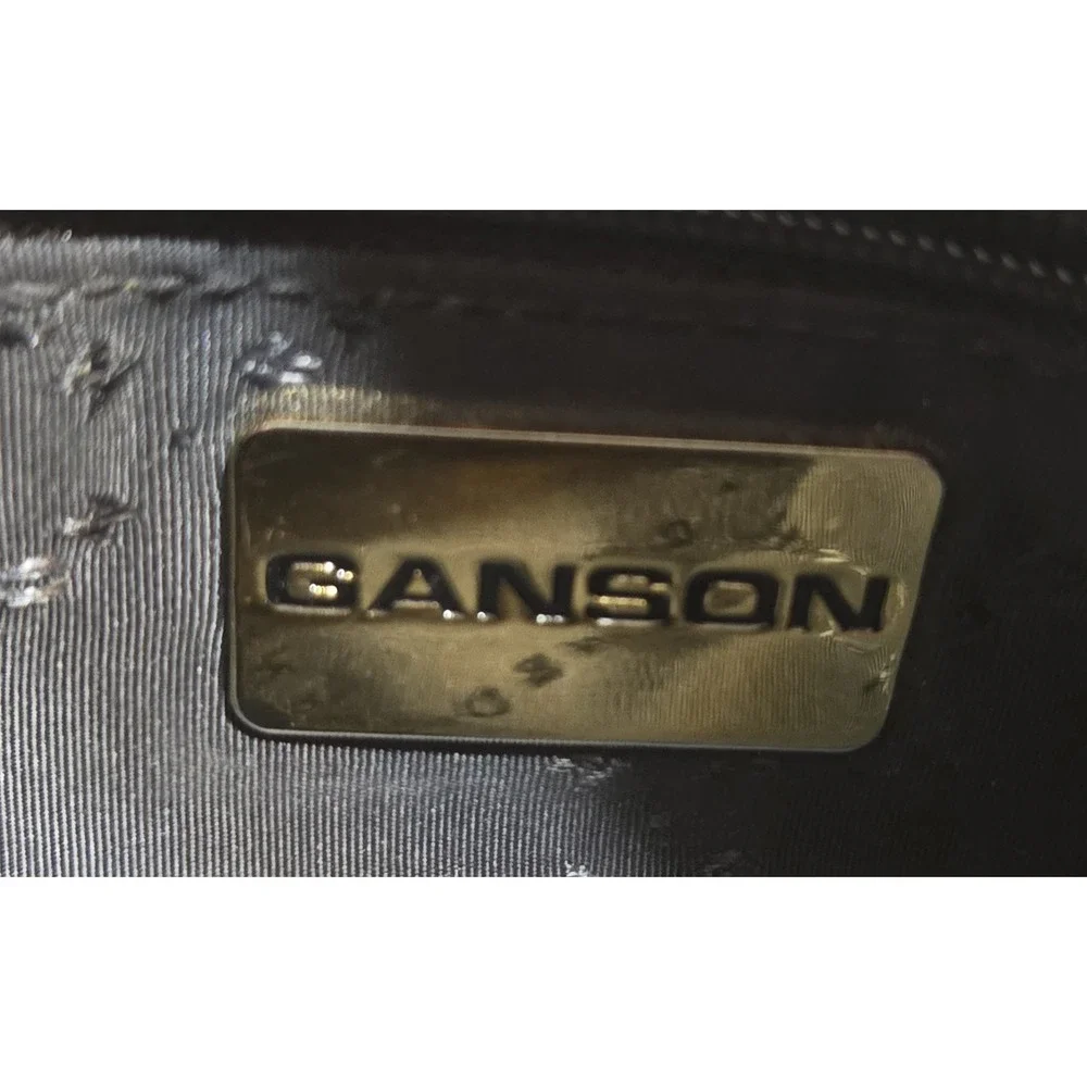 Vtg Ganson Basket Weave Leather Hobo Handbag M‎ Black Lined Purse Shoulder Bag